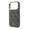 GUESS Pu Leather 4G Gold Frame MagSafe tok, iPhone 18 Pro - barna