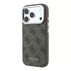 GUESS Pu Leather 4G Gold Frame MagSafe tok, iPhone 18 Pro Max - barna