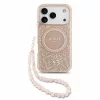 GUESS Iml Flowers Allover Strap MagSafe tok, iPhone 18 Pro - rózsaszín