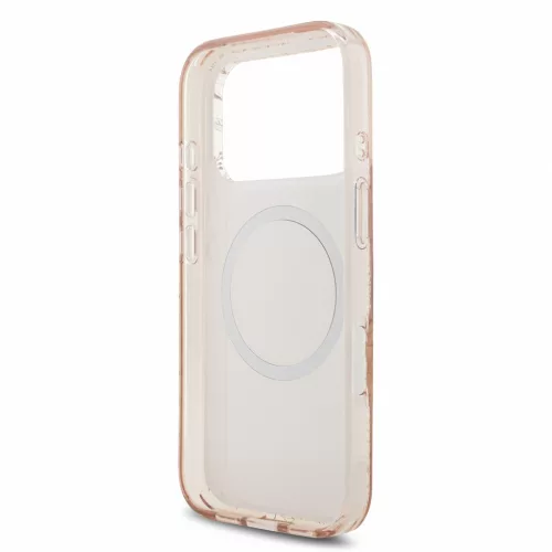 GUESS Iml Flowers Allover Strap MagSafe tok, iPhone 18 Pro - rózsaszín