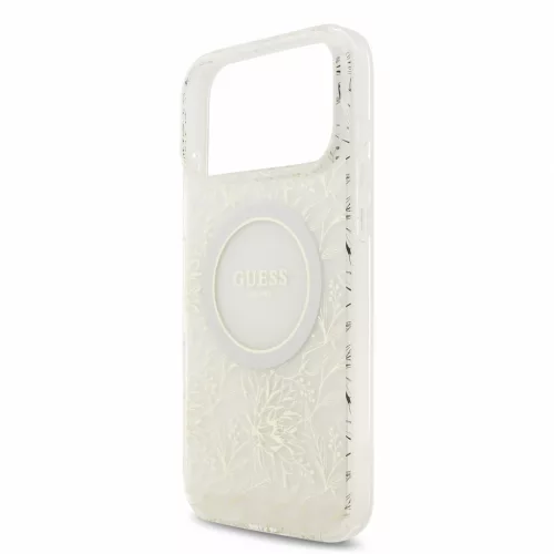 GUESS Iml Flowers Allover Strap MagSafe tok, iPhone 18 Pro Max - fehér