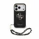 GUESS Pu 4G Metal Logo Strap tok, iPhone 18 Pro - fekete