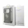GUESS Pu 4G Metal Logo Strap tok, iPhone 18 Pro - fekete