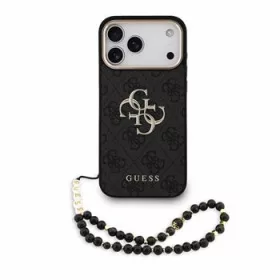   GUESS Pu 4G Metal Logo Strap tok, iPhone 18 Pro Max - fekete -