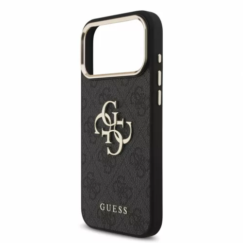 GUESS Pu 4G Metal Logo Strap tok, iPhone 18 Pro Max - fekete -