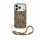 GUESS Pu 4G Metal Logo Strap tok, iPhone 18 Pro Max - barna