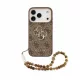 GUESS Pu 4G Metal Logo Strap tok, iPhone 18 Pro Max - barna