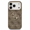 GUESS Pu 4G Metal Logo Strap tok, iPhone 18 Pro Max - barna