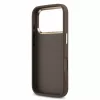 GUESS Pu 4G Metal Logo Strap tok, iPhone 18 Pro Max - barna