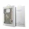 GUESS Pu 4G Metal Logo Strap tok, iPhone 18 Pro Max - barna
