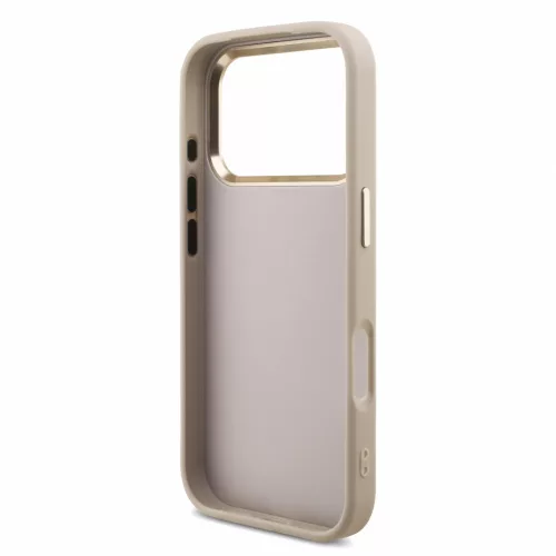GUESS Pu 4G Metal Logo Strap tok, iPhone 18 Pro - rózsaszín