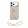 GUESS Pu 4G Metal Logo Strap tok, iPhone 18 Pro Max - rózsaszín