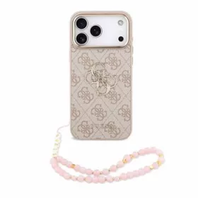   GUESS Pu 4G Metal Logo Strap tok, iPhone 18 Pro Max - rózsaszín
