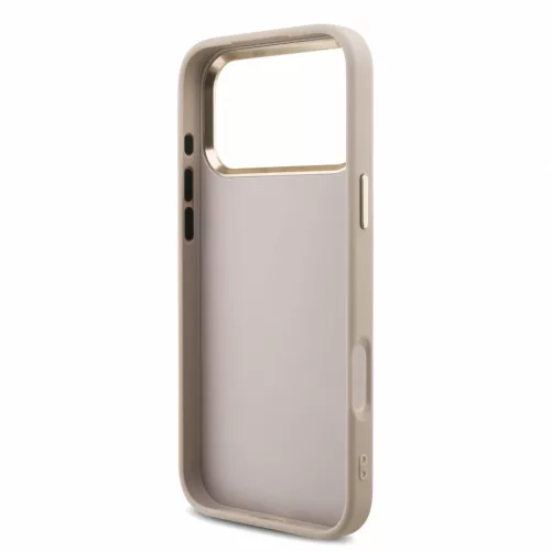 GUESS Pu 4G Metal Logo Strap tok, iPhone 18 Pro Max - rózsaszín