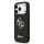 GUESS Pu Fixed Glitter 4G Metal Logo tok, iPhone 18 Pro - fekete