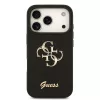 GUESS Pu Fixed Glitter 4G Metal Logo tok, iPhone 18 Pro - fekete
