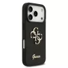 GUESS Pu Fixed Glitter 4G Metal Logo tok, iPhone 18 Pro - fekete