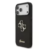 GUESS Pu Fixed Glitter 4G Metal Logo tok, iPhone 18 Pro Max - fekete