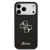 GUESS Pu Fixed Glitter 4G Metal Logo tok, iPhone 18 Pro Max - fekete