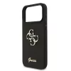 GUESS Pu Fixed Glitter 4G Metal Logo tok, iPhone 18 Pro Max - fekete