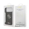 GUESS Pu Fixed Glitter 4G Metal Logo tok, iPhone 18 Pro Max - fekete