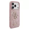 GUESS Pu Fixed Glitter 4G Metal Logo tok, iPhone 18 Pro - rózsaszín