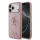 GUESS Pu Fixed Glitter 4G Metal Logo tok, iPhone 18 Pro Max - rózsaszín