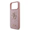 GUESS Pu Fixed Glitter 4G Metal Logo tok, iPhone 18 Pro Max - rózsaszín