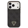 GUESS Pu Leather 4G Strass Triangle Logo Gold Frame MagSafe tok, iPhone 18 Pro - fekete