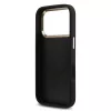 GUESS Pu Leather 4G Strass Triangle Logo Gold Frame MagSafe tok, iPhone 18 Pro - fekete