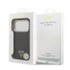 GUESS Pu Leather 4G Strass Triangle Logo Gold Frame MagSafe tok, iPhone 18 Pro - fekete