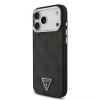GUESS Pu Leather 4G Strass Triangle Logo Gold Frame MagSafe tok, iPhone 18 Pro Max - fekete