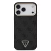 GUESS Pu Leather 4G Strass Triangle Logo Gold Frame MagSafe tok, iPhone 18 Pro Max - fekete