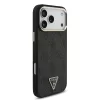 GUESS Pu Leather 4G Strass Triangle Logo Gold Frame MagSafe tok, iPhone 18 Pro Max - fekete