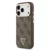 GUESS Pu Leather 4G Strass Triangle Logo Gold Frame MagSafe tok, iPhone 18 Pro - barna