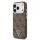 GUESS Pu Leather 4G Strass Triangle Logo Gold Frame MagSafe tok, iPhone 18 Pro - barna