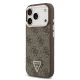 GUESS Pu Leather 4G Strass Triangle Logo Gold Frame MagSafe tok, iPhone 18 Pro - barna