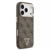 GUESS Pu Leather 4G Strass Triangle Logo Gold Frame MagSafe tok, iPhone 18 Pro - barna