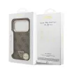 GUESS Pu Leather 4G Strass Triangle Logo Gold Frame MagSafe tok, iPhone 18 Pro - barna