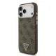 GUESS Pu Leather 4G Strass Triangle Logo Gold Frame MagSafe tok, iPhone 18 Pro Max - barna