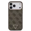 GUESS Pu Leather 4G Strass Triangle Logo Gold Frame MagSafe tok, iPhone 18 Pro Max - barna