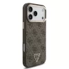 GUESS Pu Leather 4G Strass Triangle Logo Gold Frame MagSafe tok, iPhone 18 Pro Max - barna