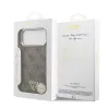 GUESS Pu Leather 4G Strass Triangle Logo Gold Frame MagSafe tok, iPhone 18 Pro Max - barna