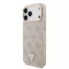 GUESS Pu Leather 4G Strass Triangle Logo Gold Frame MagSafe tok, iPhone 18 Pro Max - rózsaszín