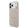 GUESS Pu Leather 4G Strass Triangle Logo Gold Frame MagSafe tok, iPhone 18 Pro Max - rózsaszín