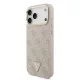 GUESS Pu Leather 4G Strass Triangle Logo Gold Frame MagSafe tok, iPhone 18 Pro Max - rózsaszín