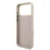 GUESS Pu Leather 4G Strass Triangle Logo Gold Frame MagSafe tok, iPhone 18 Pro Max - rózsaszín