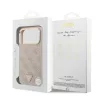 GUESS Pu Leather 4G Strass Triangle Logo Gold Frame MagSafe tok, iPhone 18 Pro Max - rózsaszín