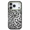 GUESS IML Glitter Leopard Triangle Logo MagSafe tok, Apple iPhone 18 Pro Max - fekete