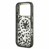 GUESS IML Glitter Leopard Triangle Logo MagSafe tok, Apple iPhone 18 Pro Max - fekete